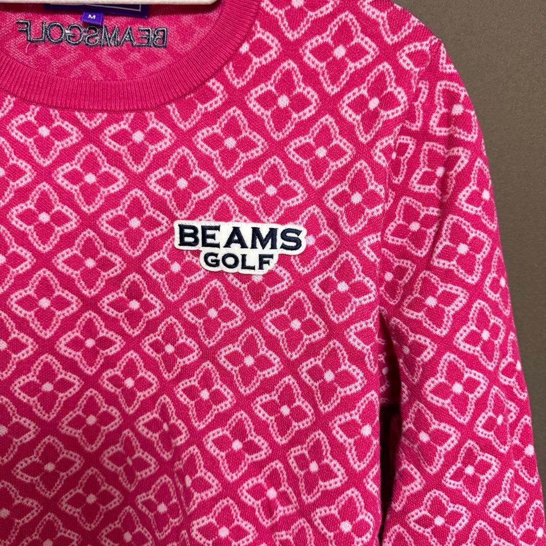 BEAMS GOLF ピンク クルーネックセーター