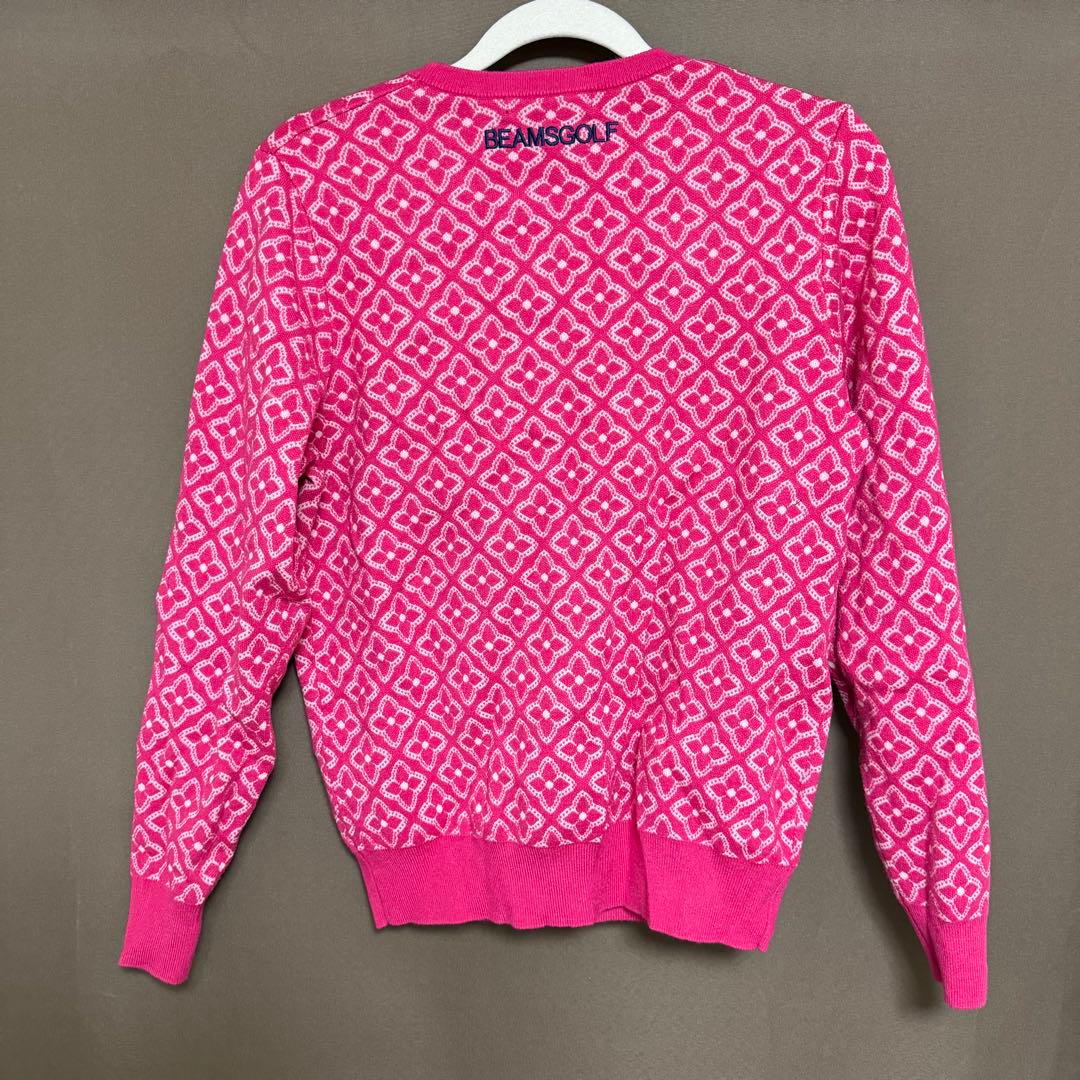 BEAMS GOLF ピンク クルーネックセーター