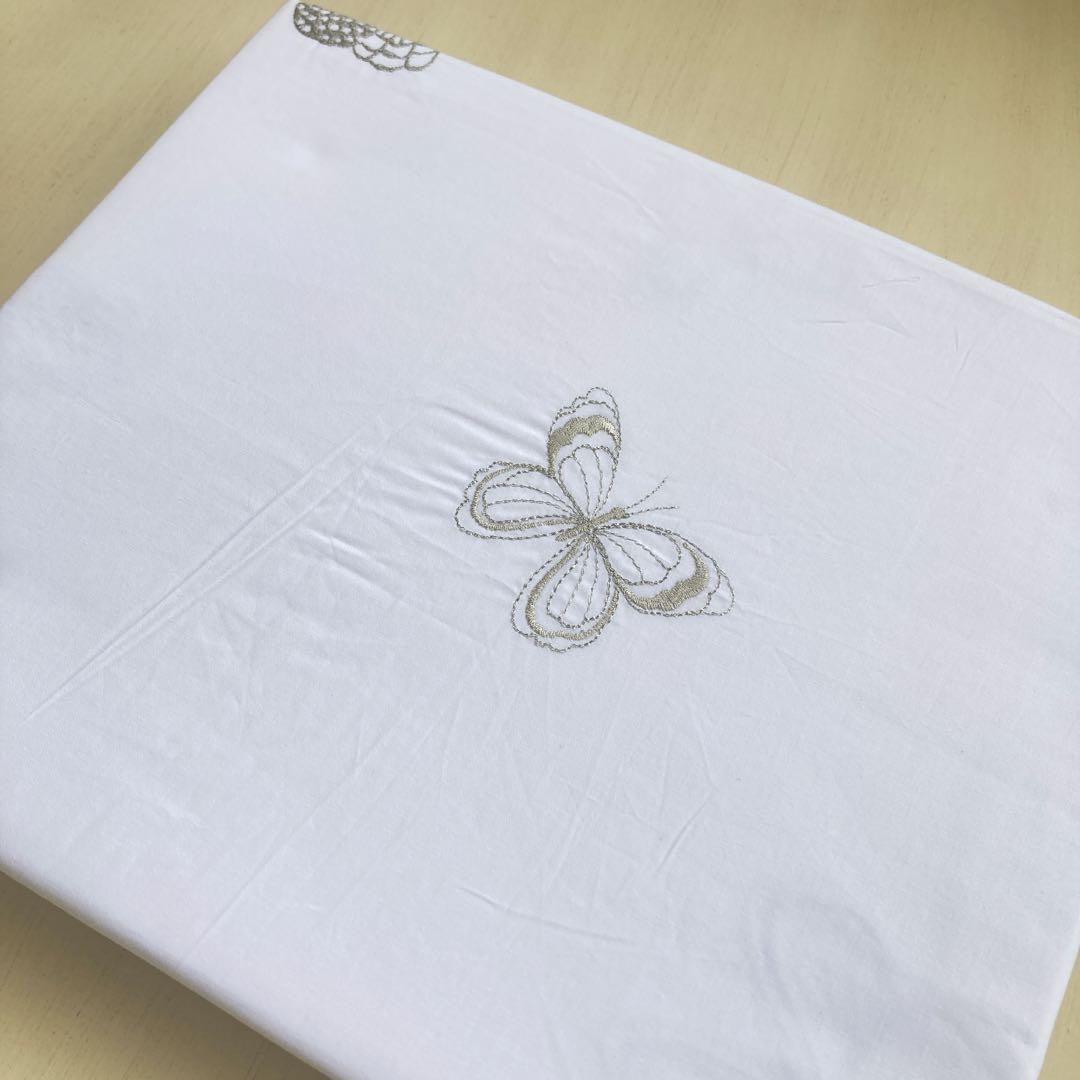 UK 輸入　旧ローラアシュレイ 刺繍掛け布団カバー＋枕カバー*2セット　新品