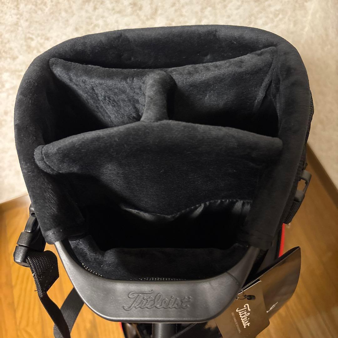 Titleistタイトリスト プレミアムスタンドキャディバッグ ブラック/レッド