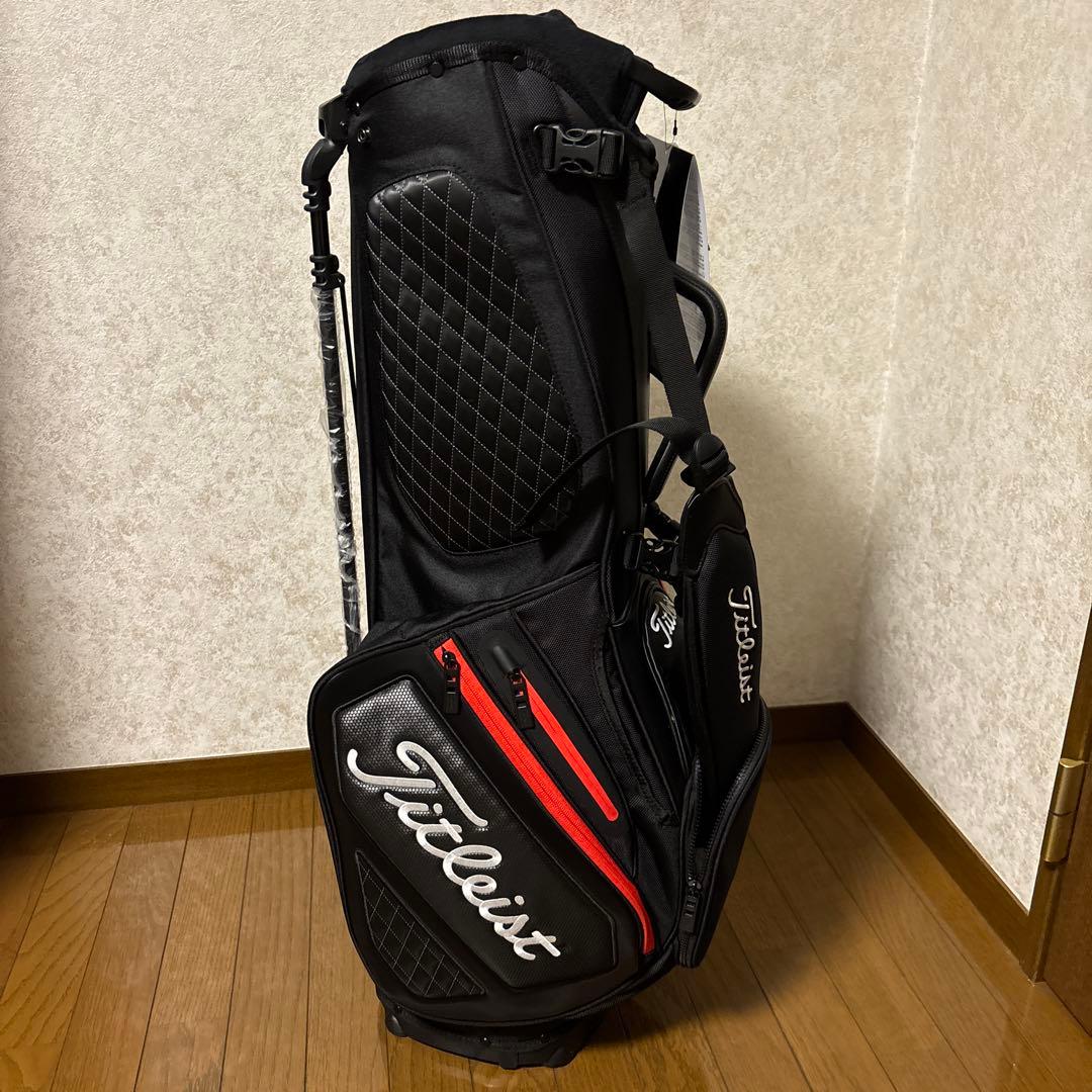 Titleistタイトリスト プレミアムスタンドキャディバッグ ブラック/レッド
