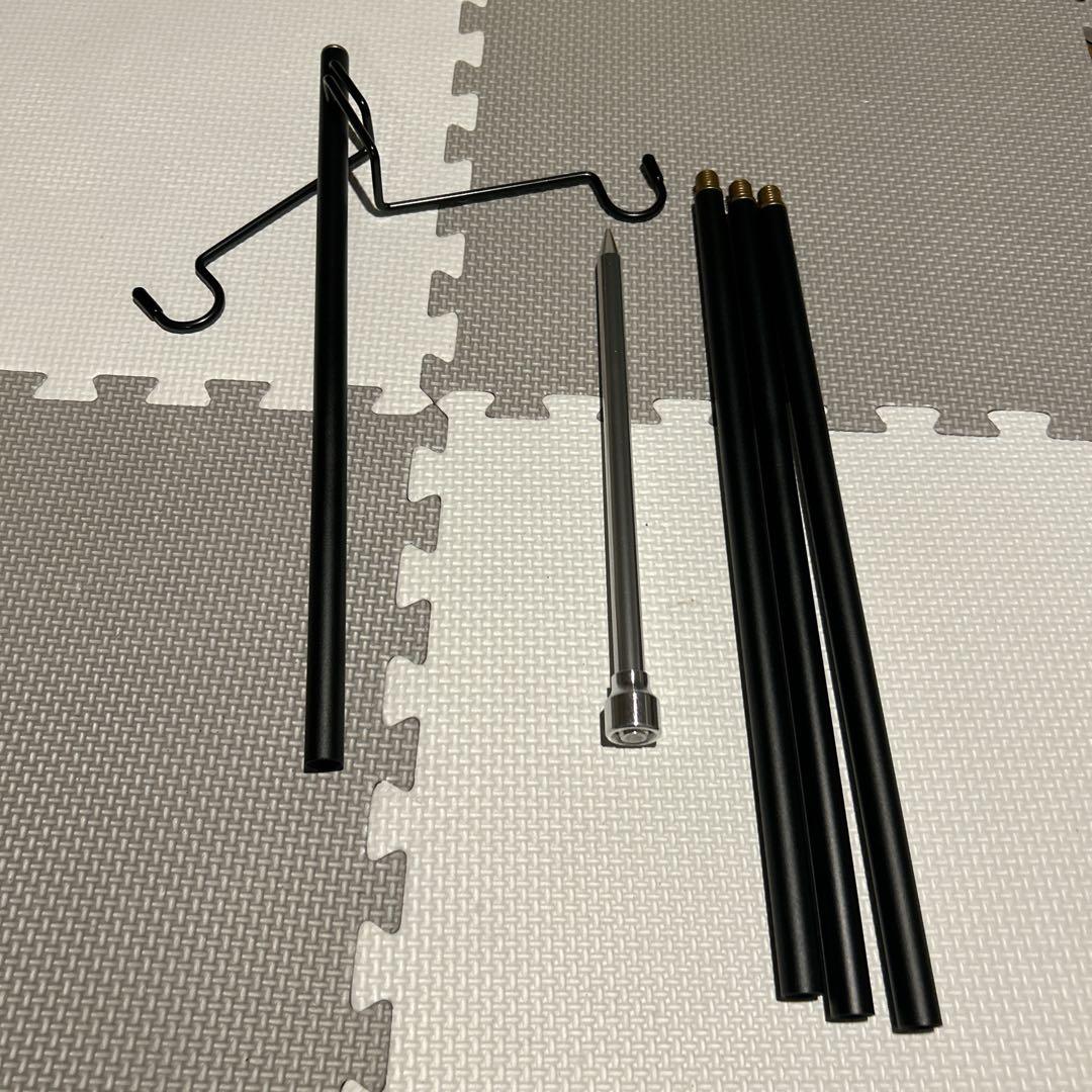 2WAY ランタンハンガー スタンド ミニテーブル付き ブラック