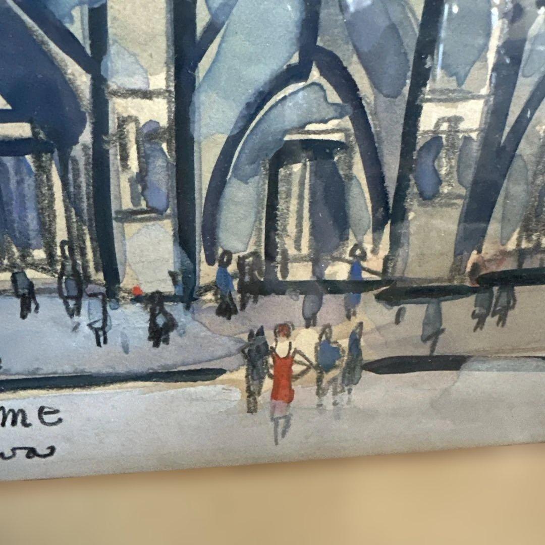 お値下げ❣️かわいすぎ〜！ヴィンテージ水彩画 Notre-Dame 1958