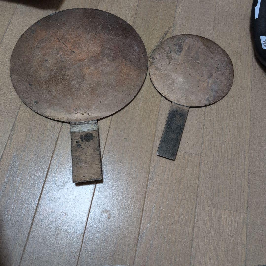 金属製の和鏡 2点セット