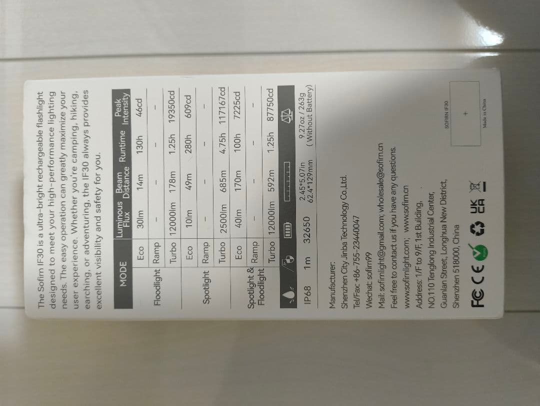 SOFIRN IF30 LEDライト 懐中電灯 12,000lmフラッシュライト
