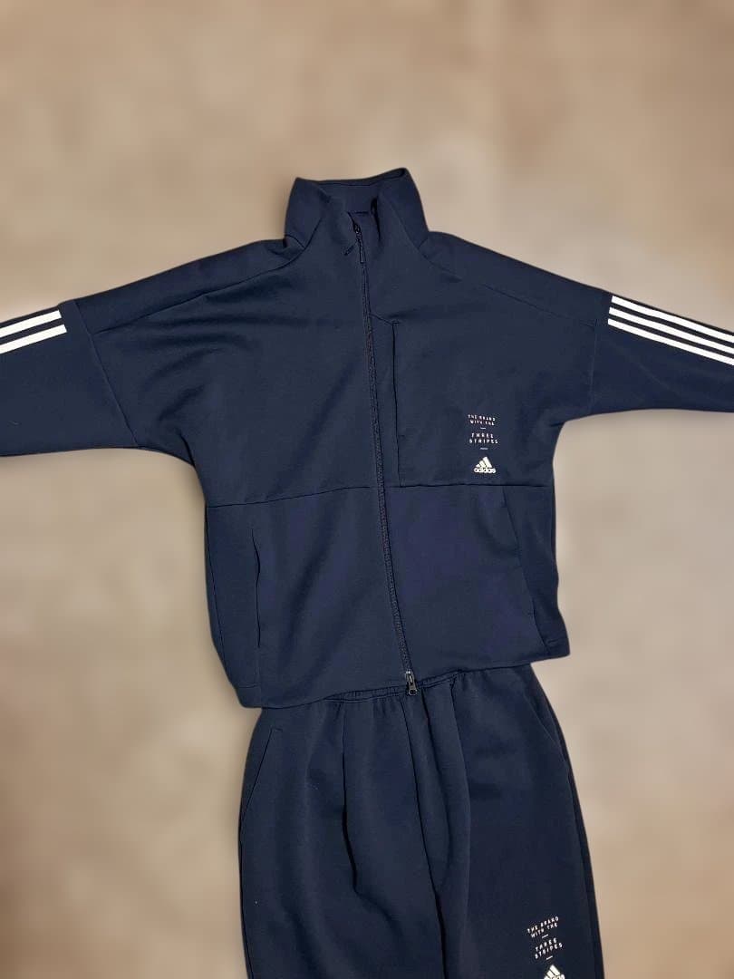 adidas ジャージセット トレーニングウエアー　上下　ネイビー 　Ｌサイズ