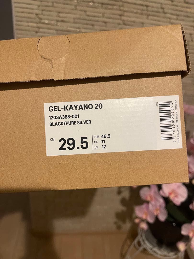 GEL-KAYANO 20 ブラック/ピュアシルバー 29.5cm