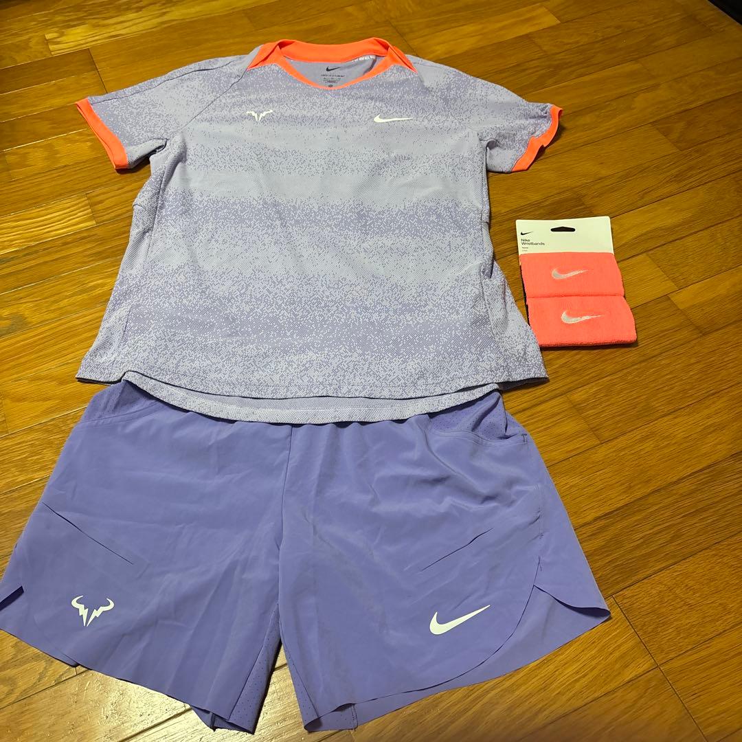 Nike ラファエル・ナダル 2024Tシャツ＆ショーツ、リストバンド　セット