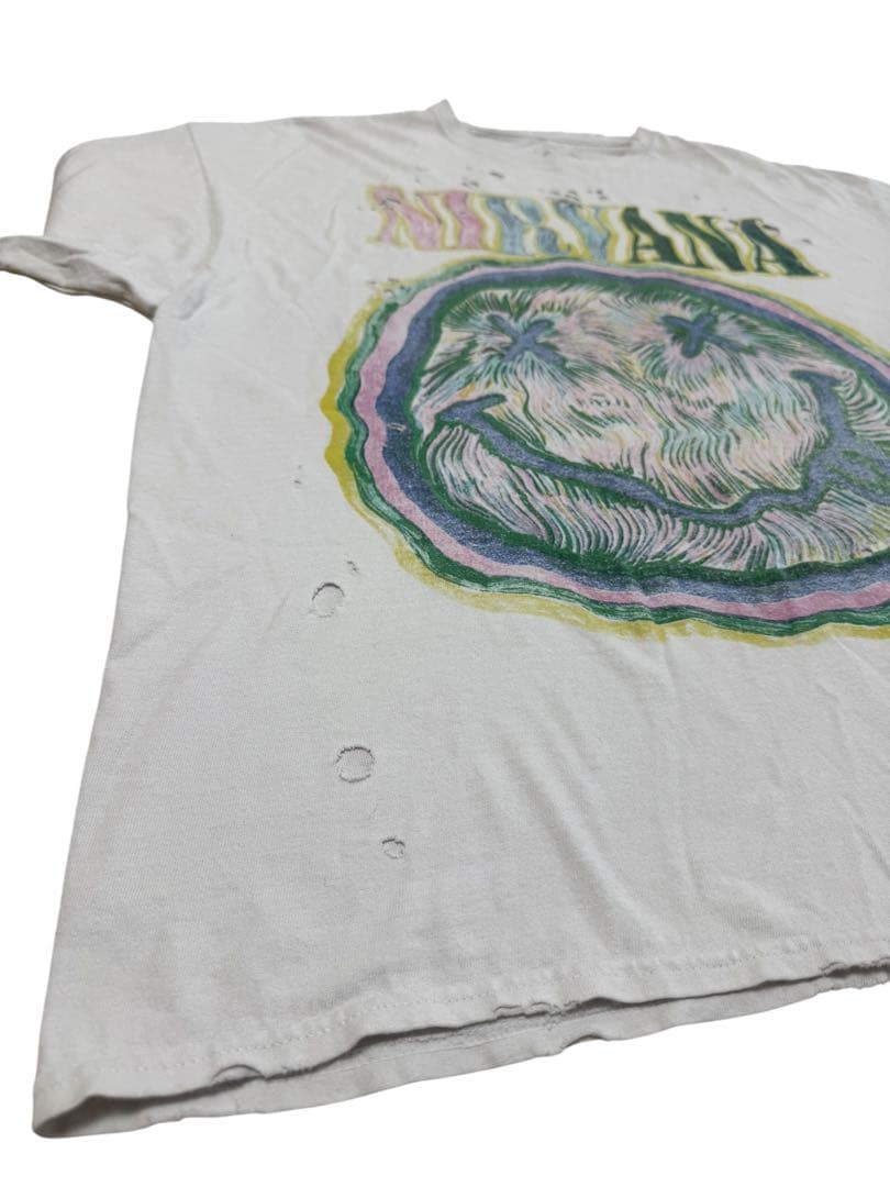 NIRVANA ニルヴァーナ バンドTシャツ スマイリーフェイス ダメージ加工風