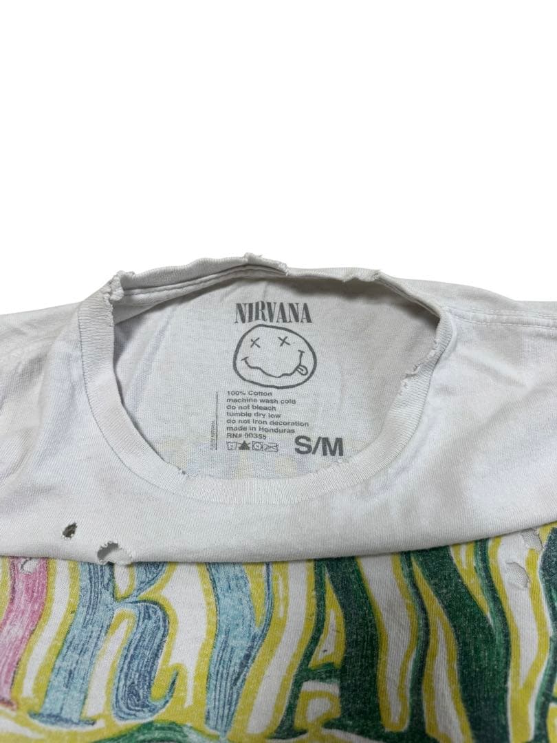 NIRVANA ニルヴァーナ バンドTシャツ スマイリーフェイス ダメージ加工風