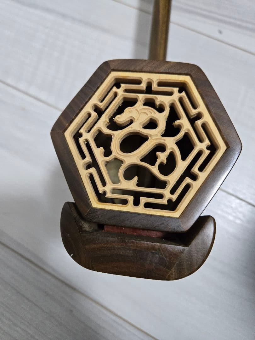 【美品】二胡　緑檀製　龍頭モデル　ケース付