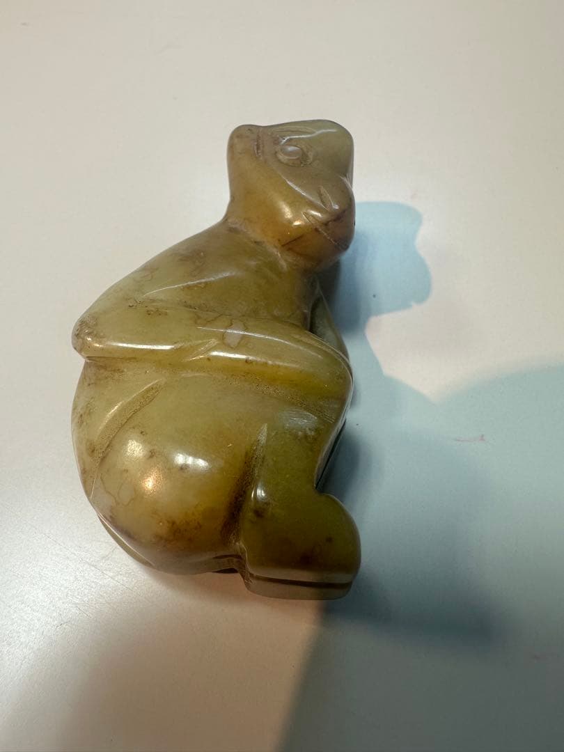 中国古玩 翡翠彫刻猿 2個 古玉