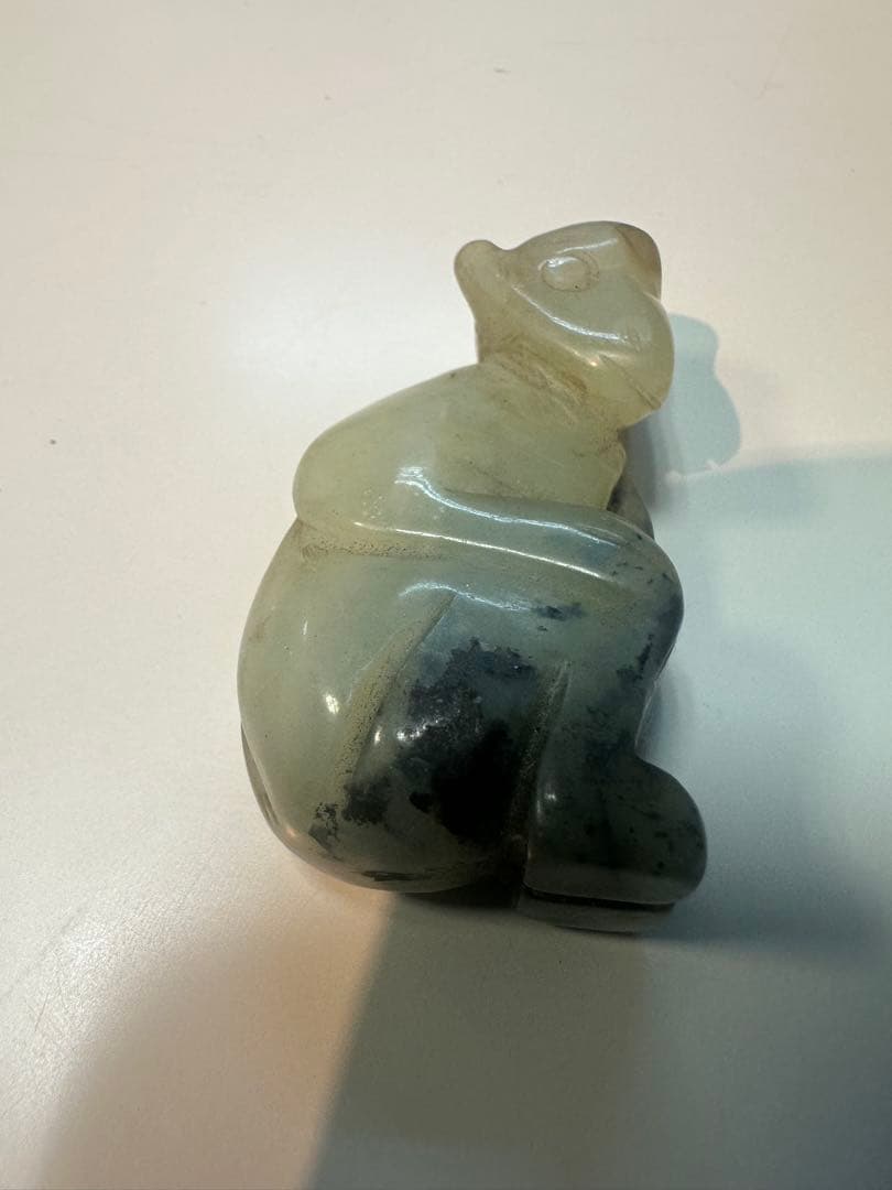 中国古玩 翡翠彫刻猿 2個 古玉