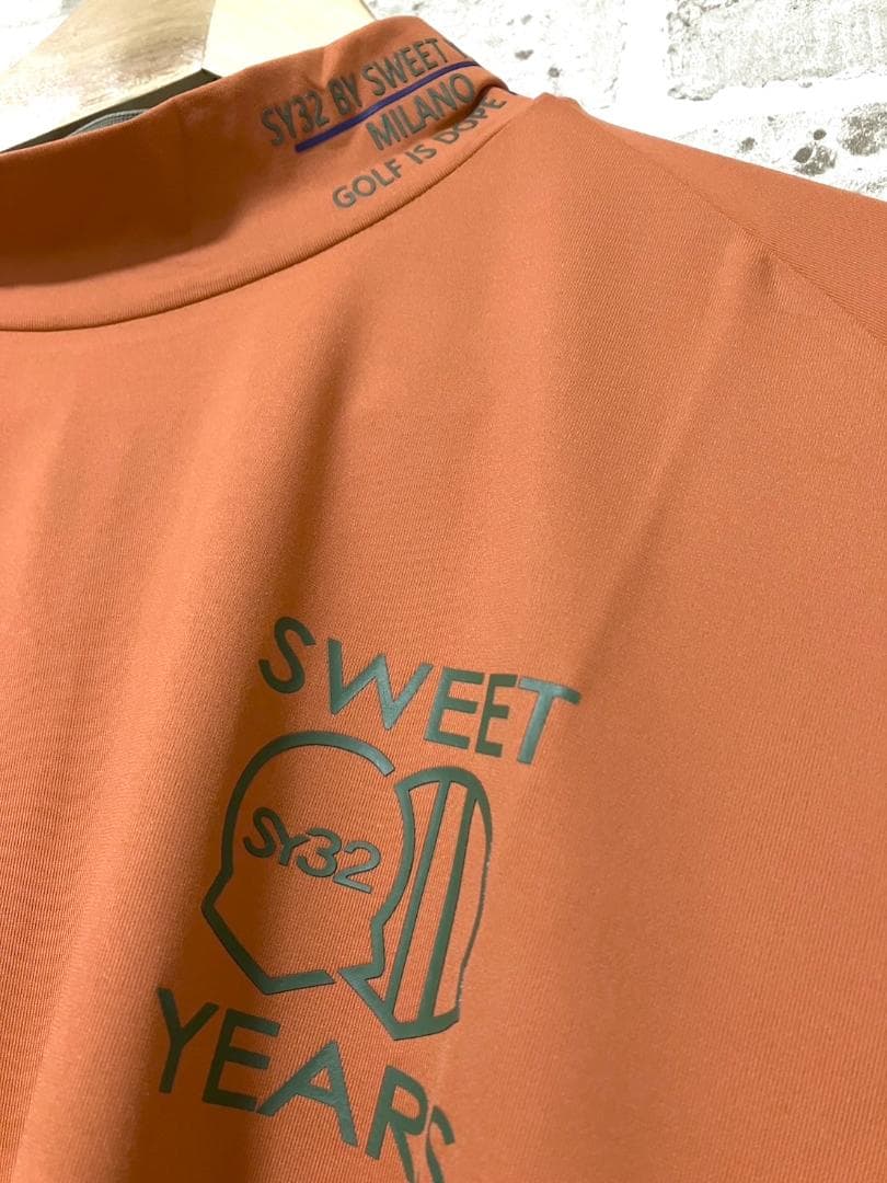 【早い者勝ち✨】新品 SY32 メンズ 半袖 モックネック XL オレンジ系