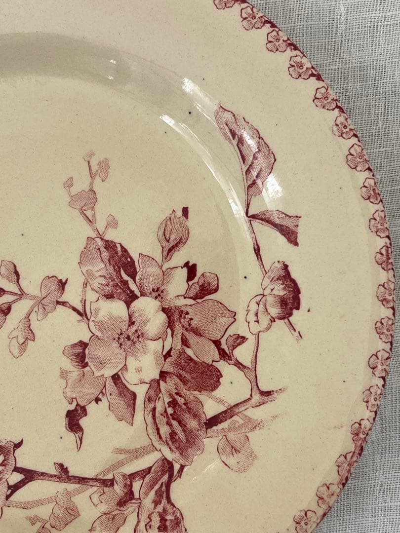 gien Fleurs Normandes リンゴのお花の平皿プレート