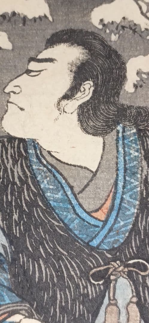 浮世絵版画、東海道五十三封御油（山本勘助)歌川国芳画、弘化2年～4年出版