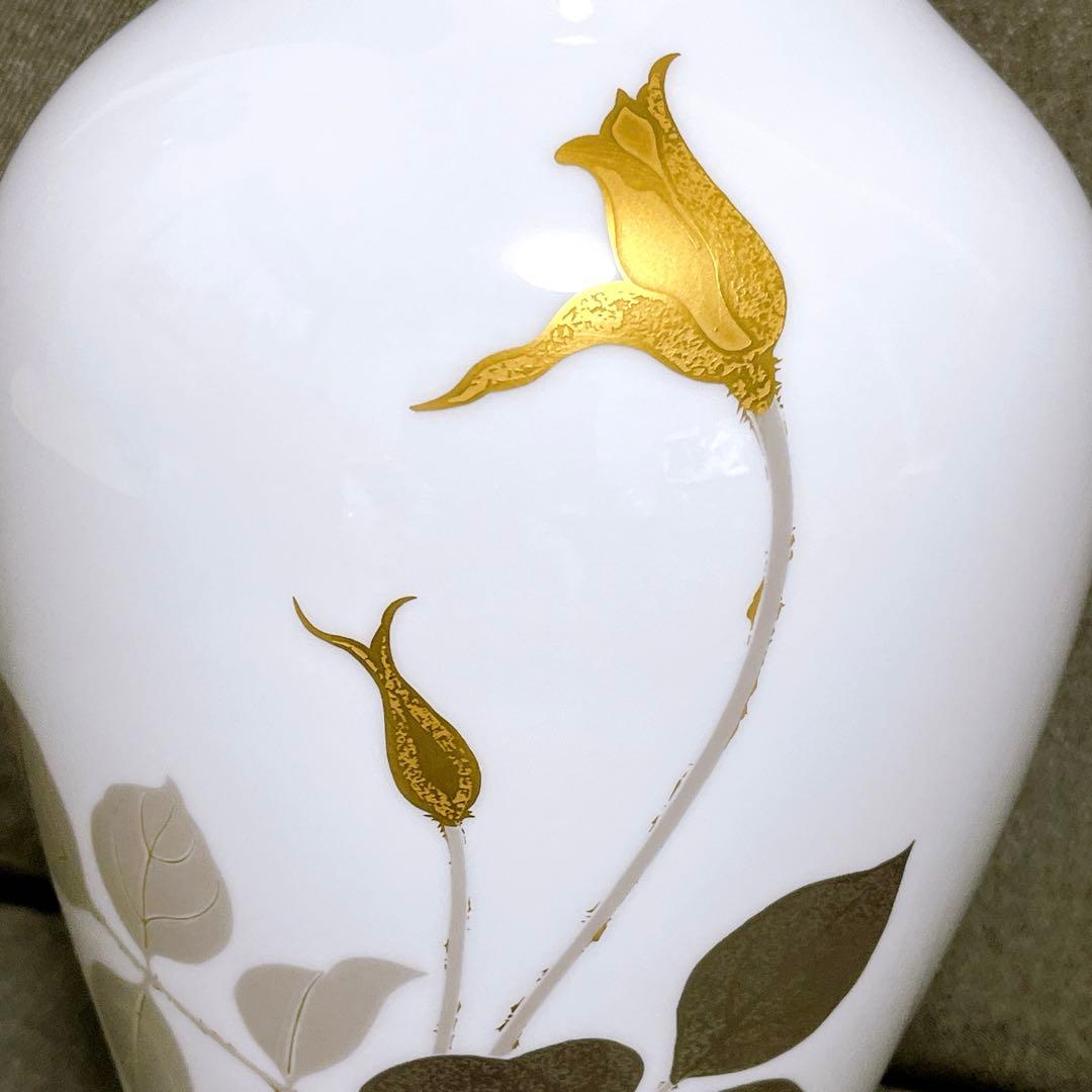 大倉陶園 金蝕バラ 大きめ花器 約36cm 花瓶