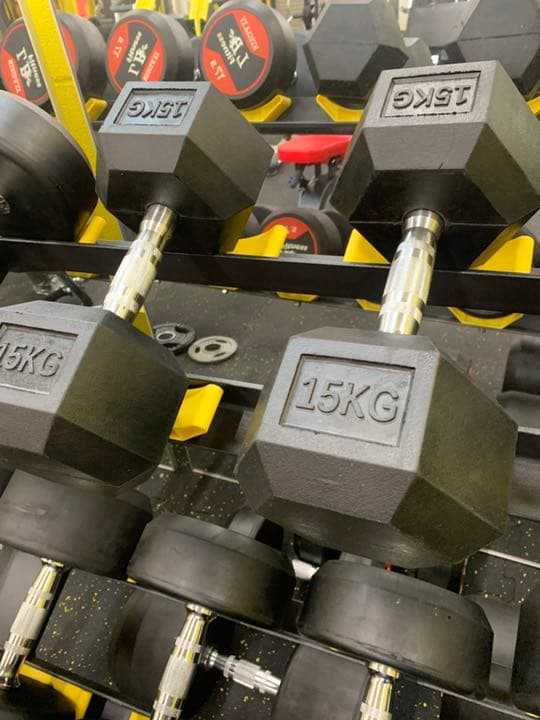 ラバーヘックス  ダンベル　22.5kg 2個