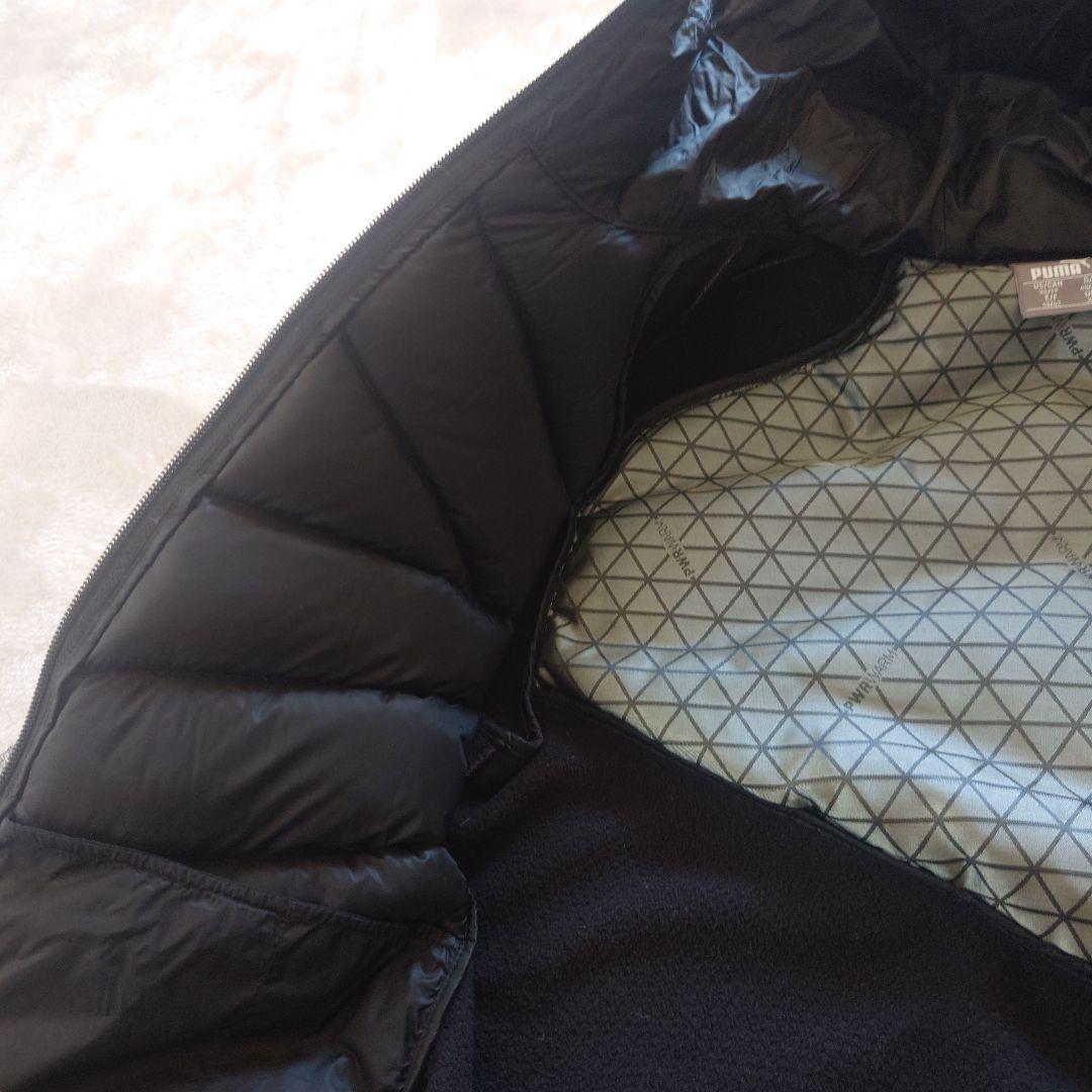 フード付きダウン風ジャケット ブラック/グレー