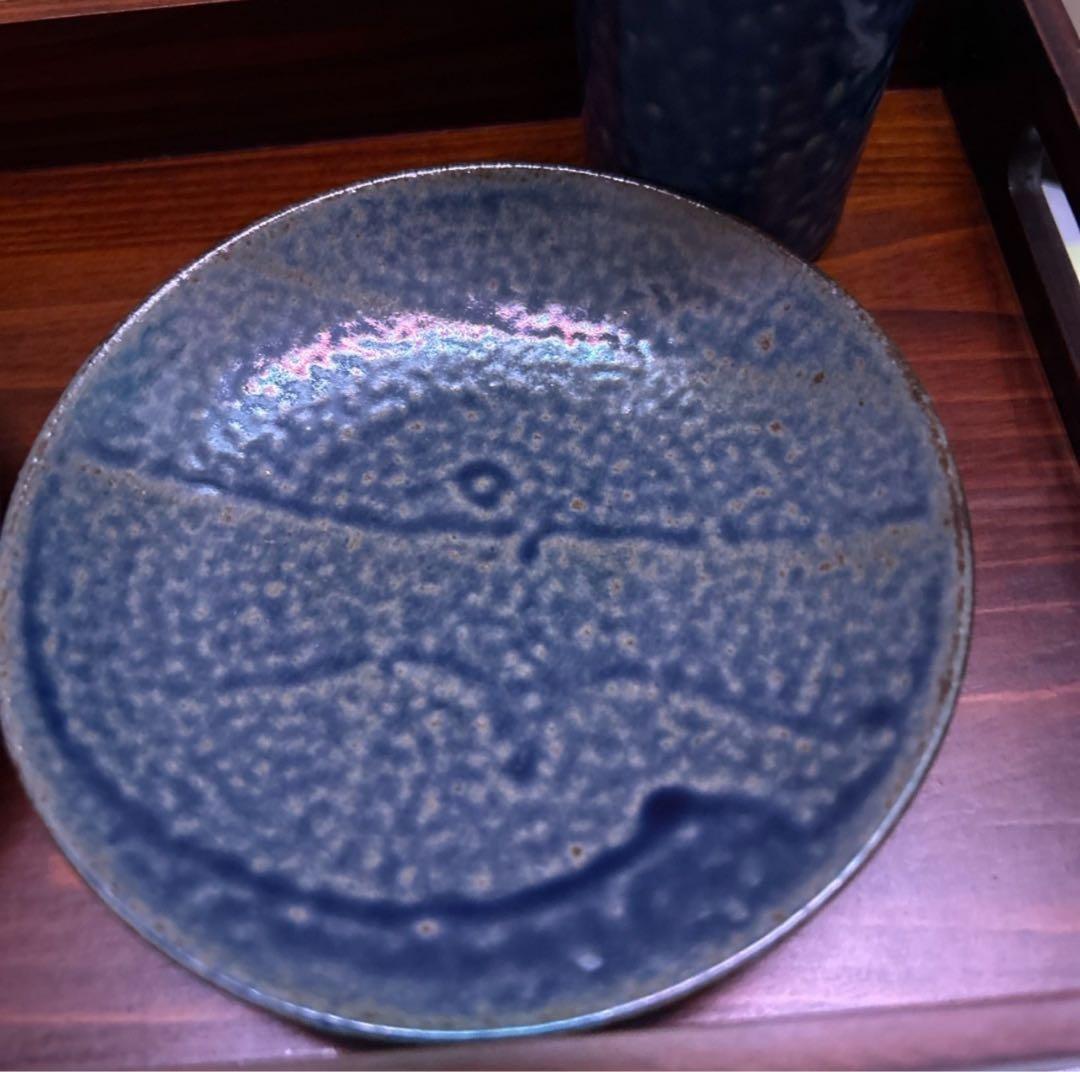 【新品木箱入り】織部茶器ペアコーヒーカップ＆ソーサー