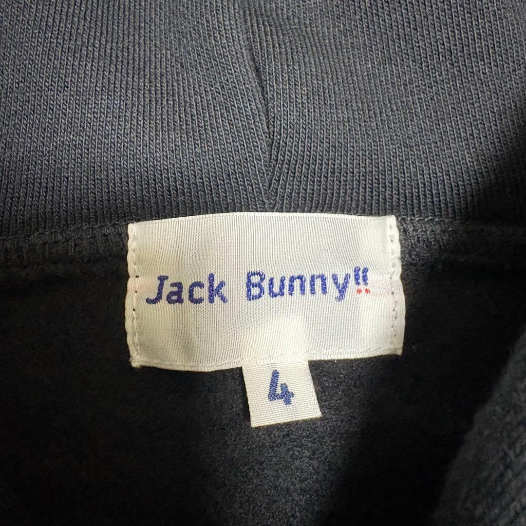 極美品 【4】ジャックバニー jack bunnyパーカー　黒 ロゴ　完売品
