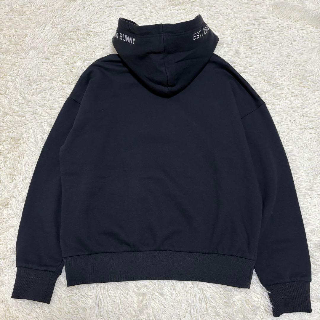 極美品 【4】ジャックバニー jack bunnyパーカー　黒 ロゴ　完売品