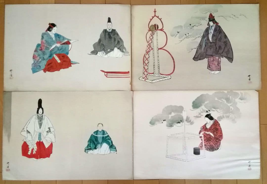 月岡耕漁　木版画　能画大鑑　二十五枚　大正時代　能楽　和骨董　骨董　アンティーク
