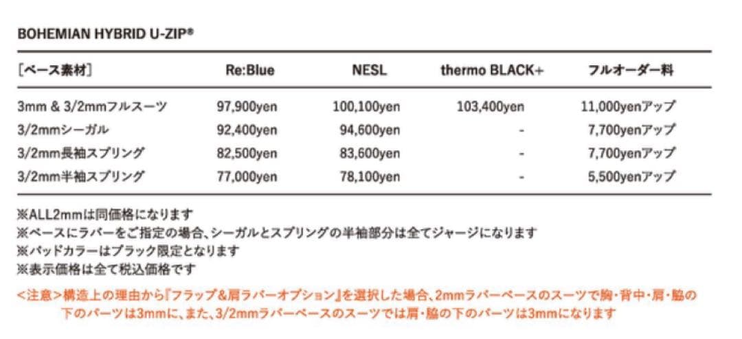 【バザールウッドディ】AXXE Classic 3×3/2mm フルスーツ