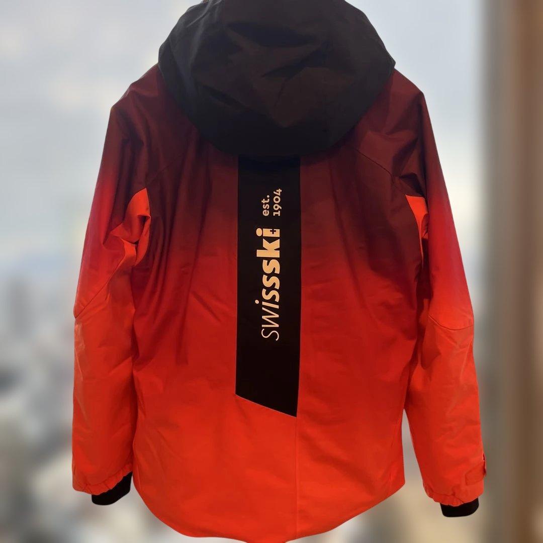 DESCENTE swiss ski フード付きジャケット 赤黒