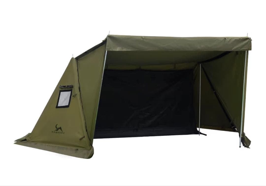 【前幕付き】TOMOUNT パップテント TC軍幕 オリーブグリーン