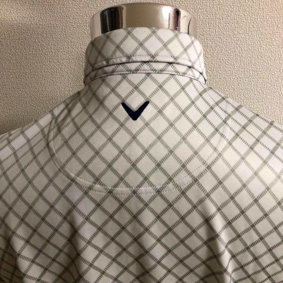 キャロウェイ ゴルフ 半袖 刺繍ロゴ ポロシャツ ライトグレー Mサイズ
