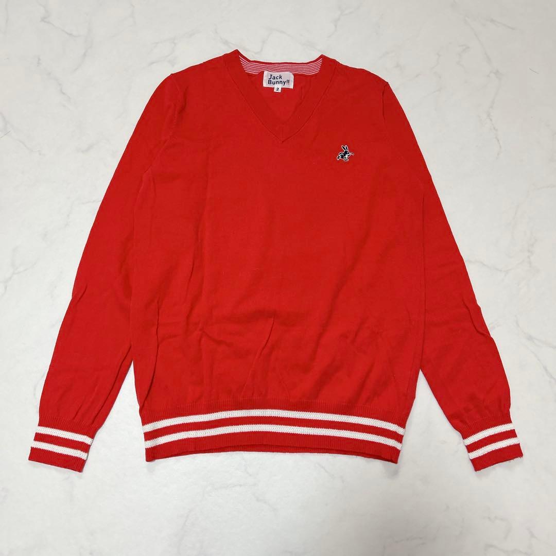FILA ゴルフパンツ 紺 L /ジャックバニー 綿セーター 赤 L 2点セット