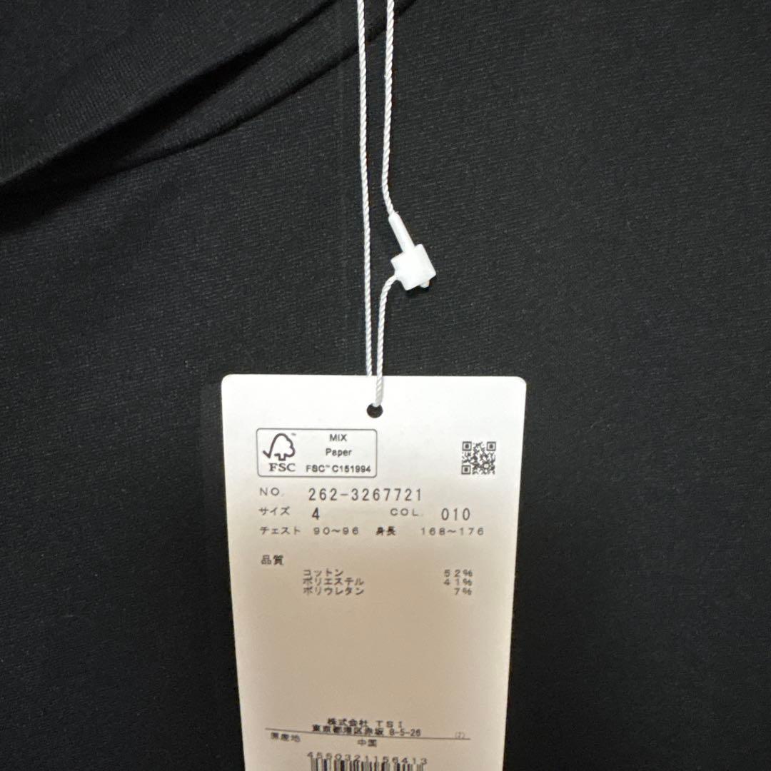 新品パーリーゲイツ ジャックバニー 半袖モックネックシャツストレッチ(4)M/黒