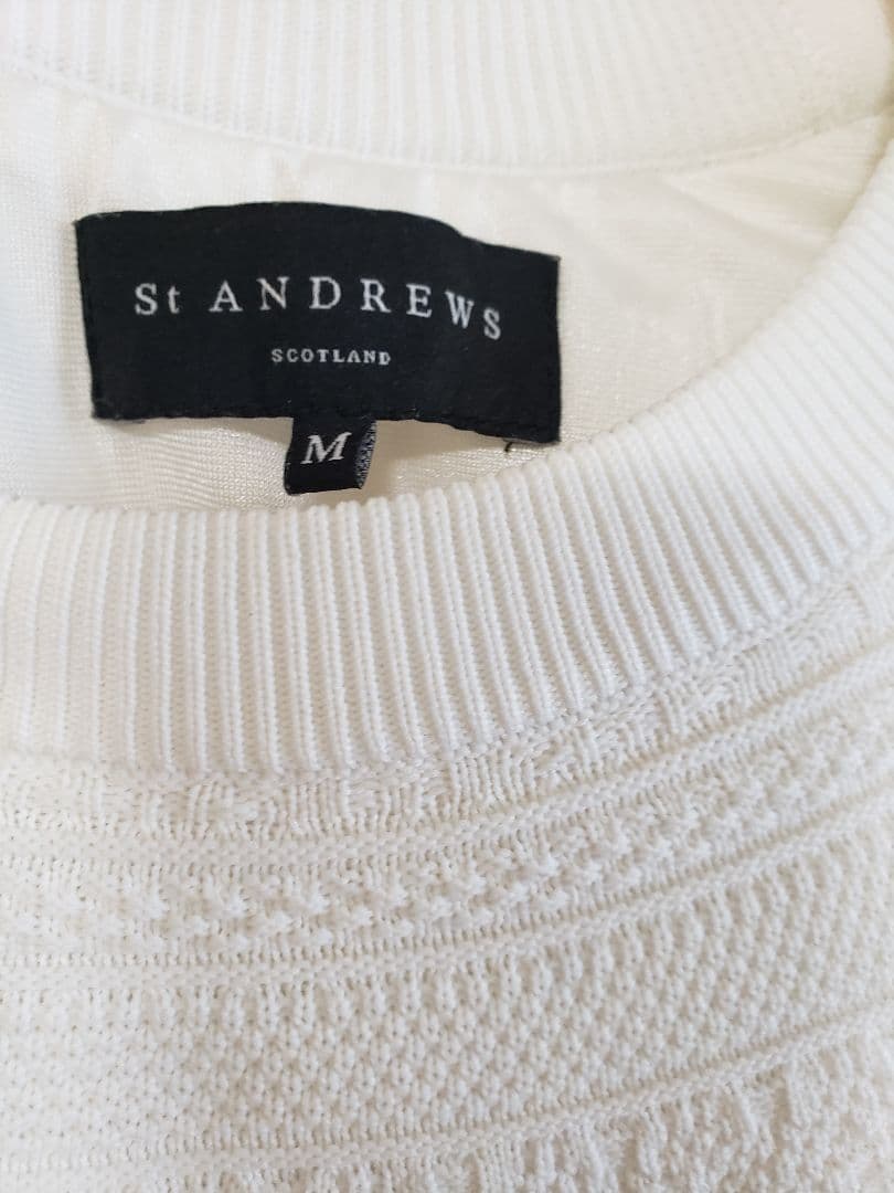 St Andrews ゴルフ ホワイト プルオーバーセーターM