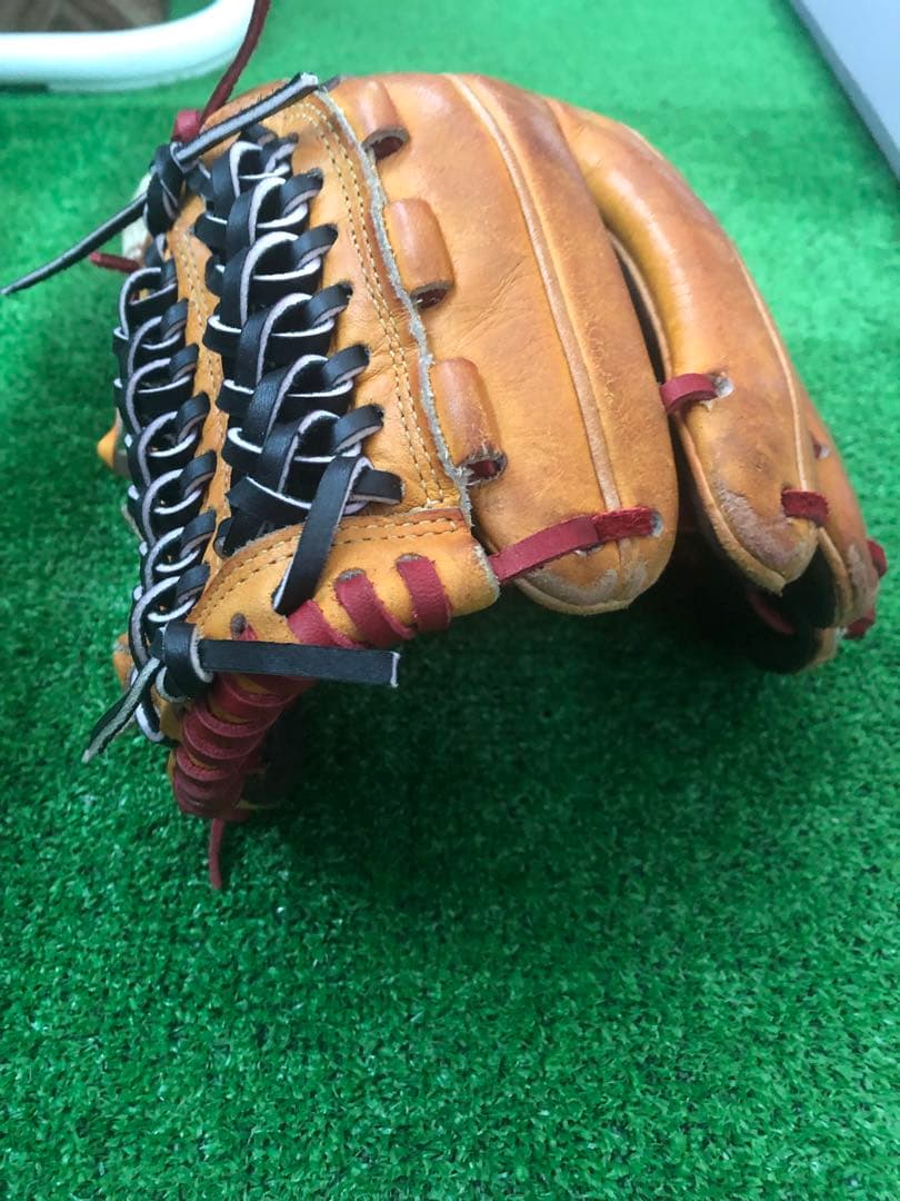 ゼットPROSTATUS 硬式グローブ オレンジ/ブラウン ラベルなし