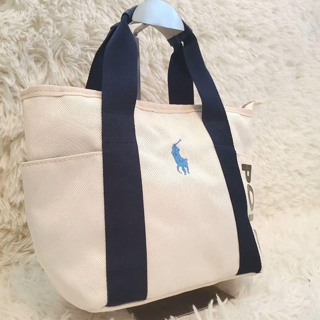 ⭐極美品⭐POLO GOLF　 キャンバス トートバッグ ホワイト/ネイビー