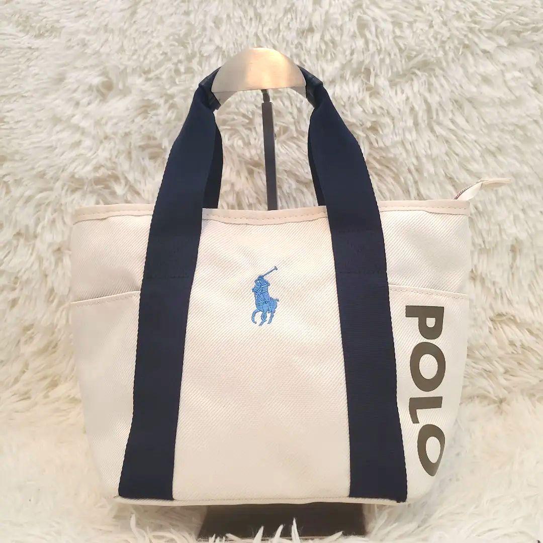 ⭐極美品⭐POLO GOLF　 キャンバス トートバッグ ホワイト/ネイビー
