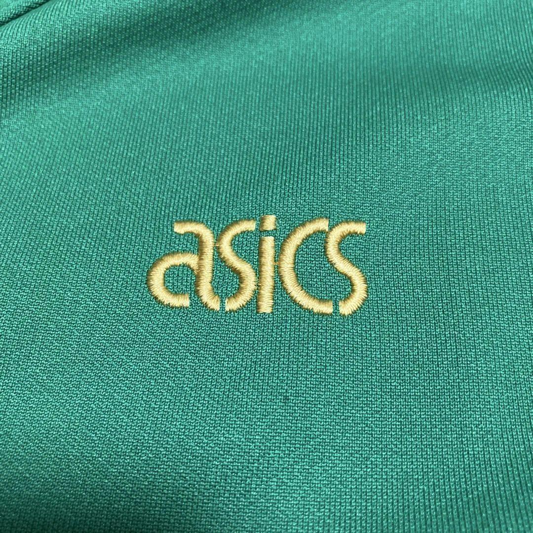 【ASICS】レトロ ジャージ 上 グリーン Sサイズ（AN-106）