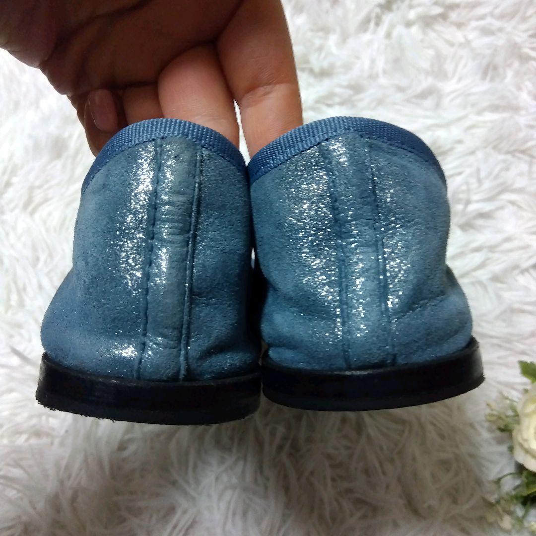 repetto レペット 水色 リボン付き バレエシューズ 39.5 ラメ