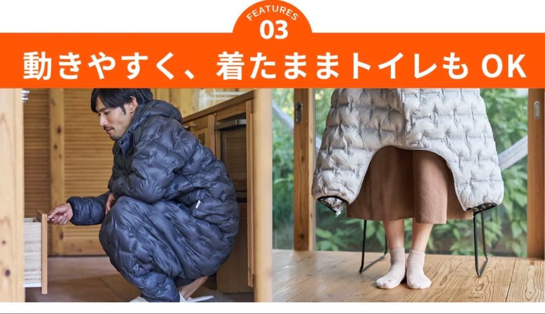 Makuake even ワームスーツ モモンガ 着る全身暖房 ライトグレー Ｌ