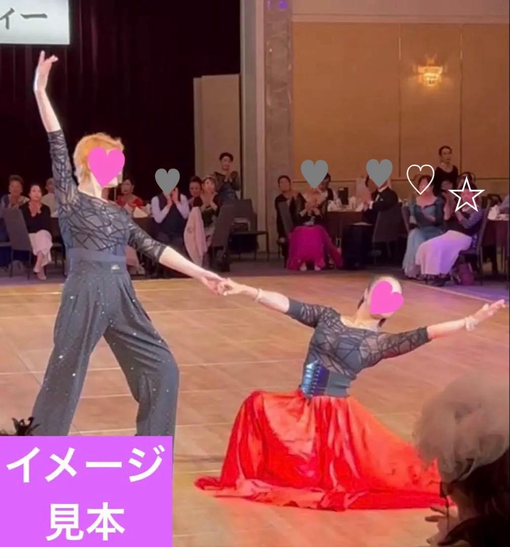 激安‼️美品‼️社交ダンス用　小粒なダイヤモンドを付き　ストレートパンツ　Lサイズ