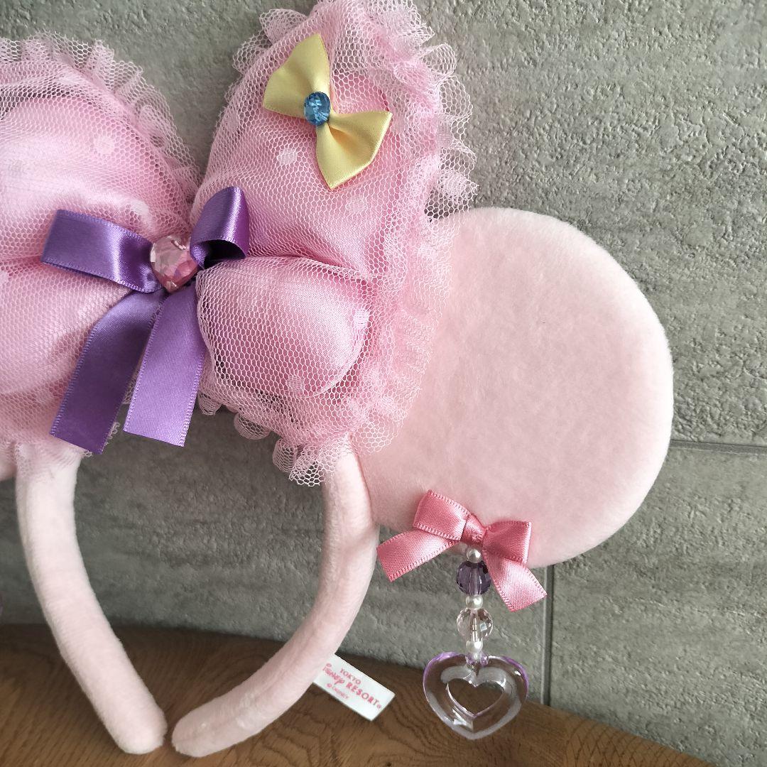 【美品】ディズニー ミニー イヤリング カチューシャ ピンク リボン