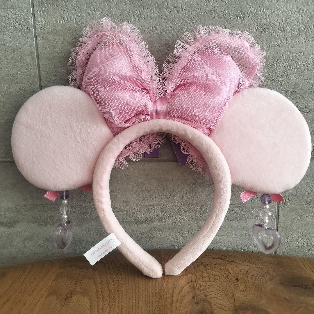 【美品】ディズニー ミニー イヤリング カチューシャ ピンク リボン