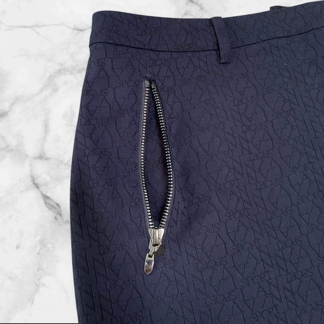 美品！　LANVIN SPORT 総柄　スカート　44 NAVY