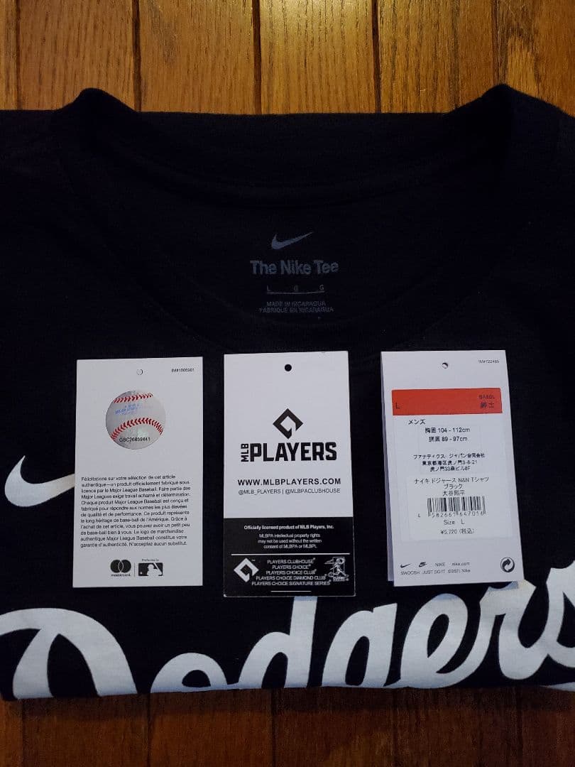ドジャース 大谷翔平 Tシャツ MLB公式 ブラック Lサイズ