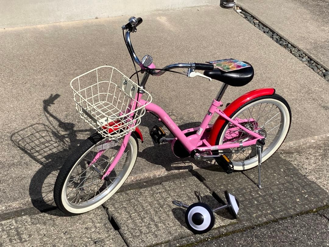 サイクルベースあさひ　18インチ子供用自転車 ピンク バスケット付き