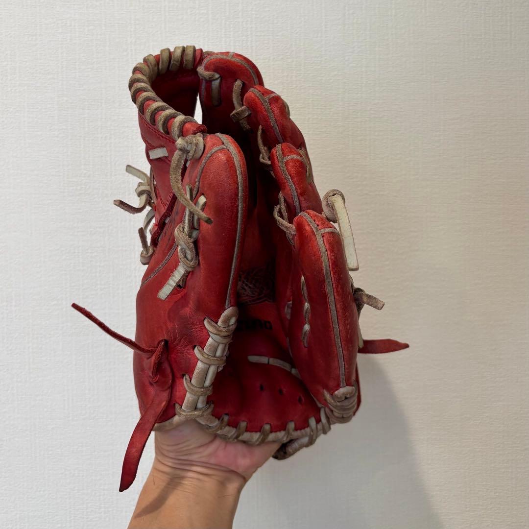 ミズノ グローブ 軟式 少年 型抜群Mizuno buw leagueレッド