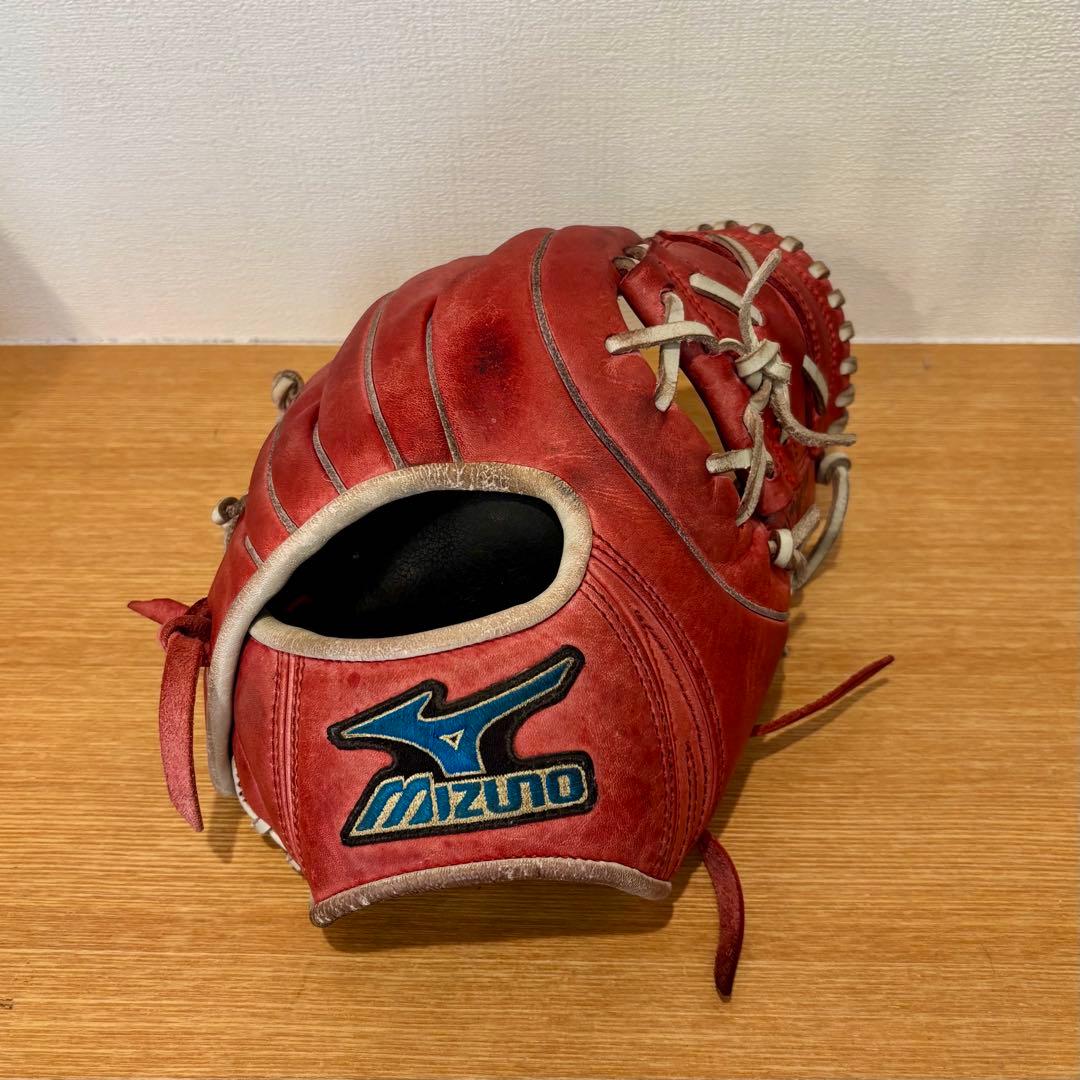 ミズノ グローブ 軟式 少年 型抜群Mizuno buw leagueレッド