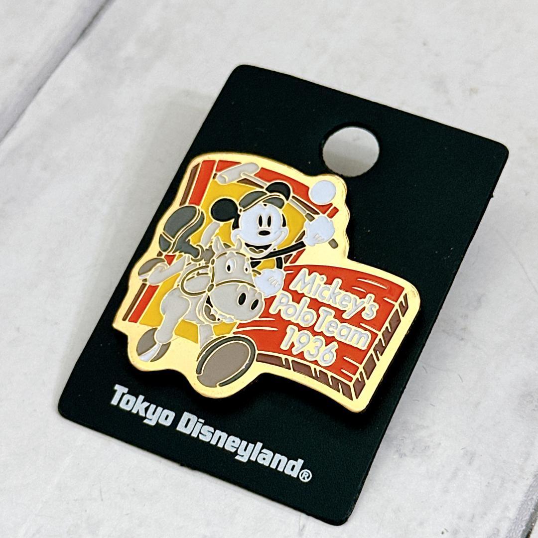 台紙付】東京ディズニーランド ピンバッジ ミッキーのポロチーム 1936 レトロ