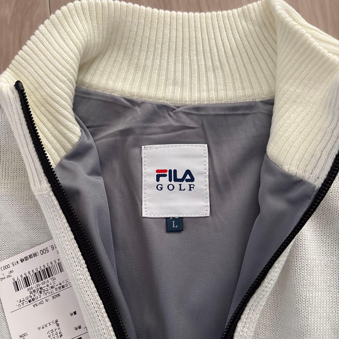 FILA GOLF オフホワイト ジップアップ ワンピース 蓄熱裏地付き L